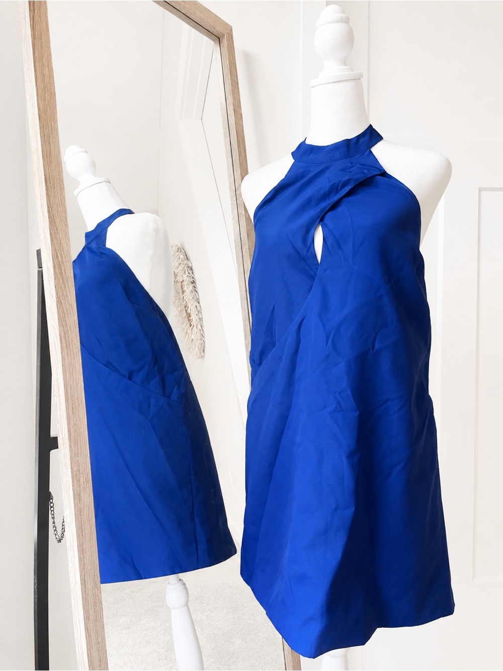 NWT Keepsake the Label Royal Blue High Neck Mini Dress Wedding Guest Sleeveless